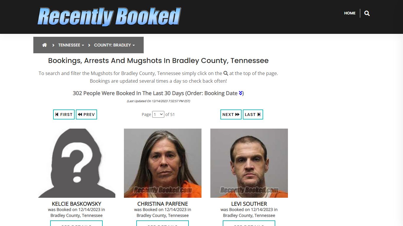 Bookings, Arrests and Mugshots in Bradley County, Tennessee