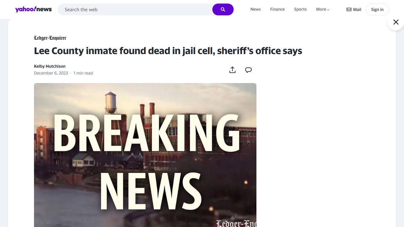 Lee County inmate found dead in jail cell, sheriff’s office says